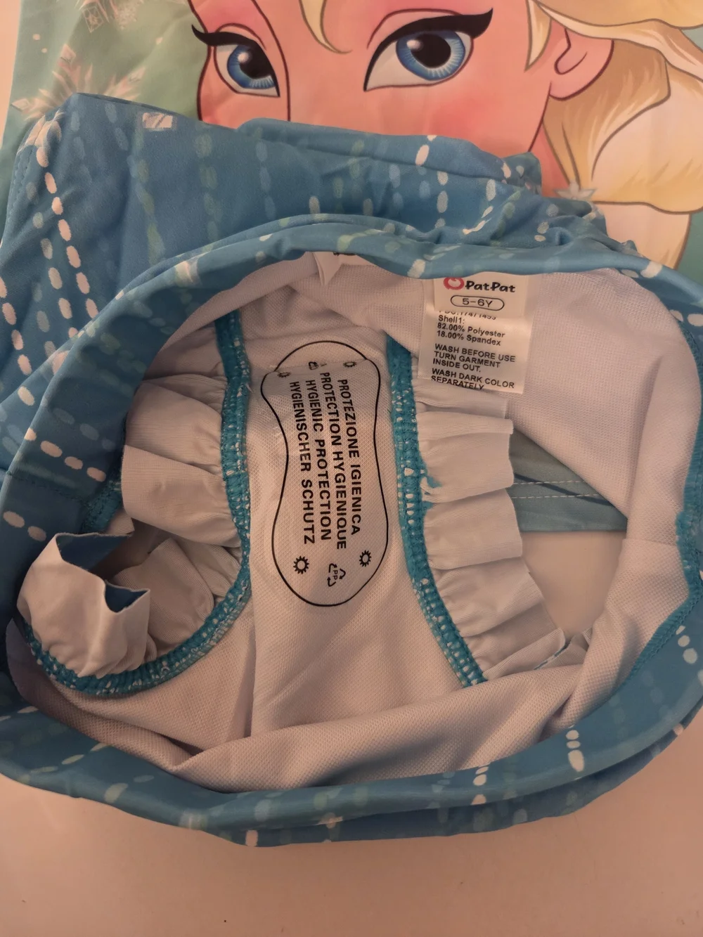 Disney Light Blue & Teal Elsa Rash Guard Swim Set